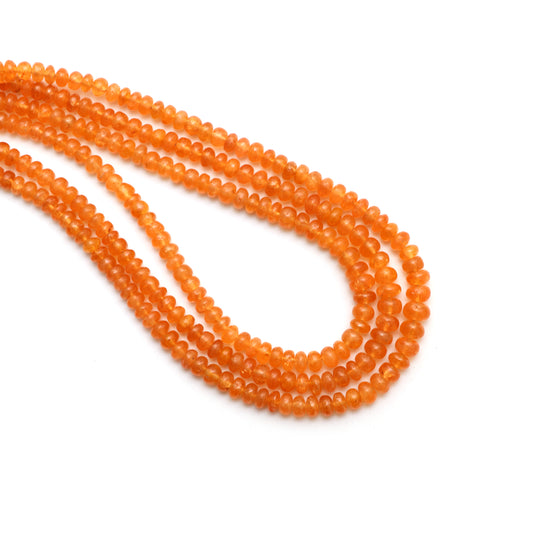 スペサルタイト スムース ロンデル ビーズ、4 mm ～ 6 mm、スペサルタイト ジュエリー メイキング ビーズ、18 インチ フル ストランド、1 ストランドあたりの価格