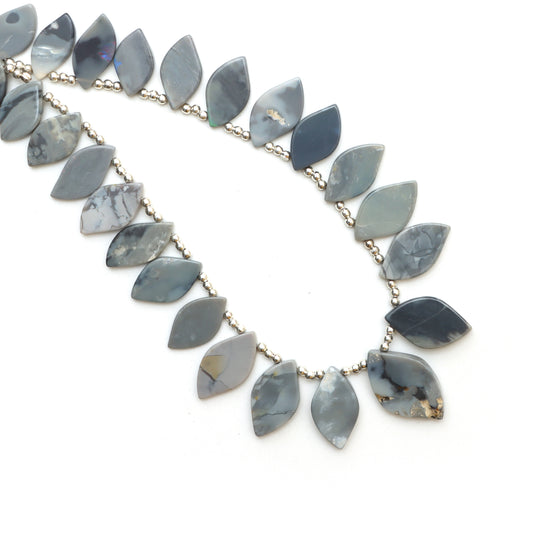 Australian Opal Both Side Flat Fancy Beads, 7.5x12.5 to 14.5x23 mm, Australian Opal Jewelry Making Beads, 21 Inches Strand, Price Per Strand