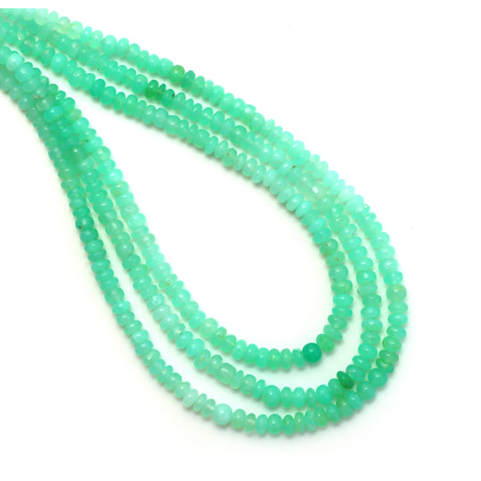 Green Opal Smooth Rondelle Beads, 4 mm, Opal Jewelry Making Beads, Plain Opal Beads, 18 Inches Full Strand, Price Per Strand
