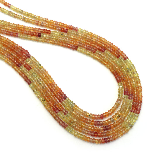 Multi Sapphire Faceted Rondelle Beads, 2 mm to 3 mm, Sapphire Jewelry Making Beads, 18 Inches Full Strand, Price Per Strand