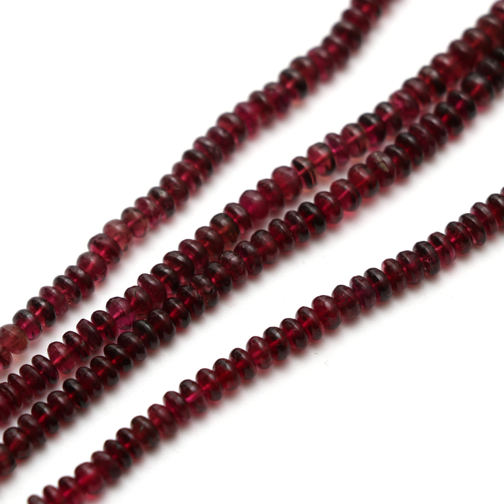 Natural Tourmaline Smooth Rondelle Beads, 3.5 mm to 6.5 mm, Tourmaline Jewelry Handmade Gift for Women, 18 Inches Strand, Price Per Strand - National Facets, Gemstone Manufacturer, Natural Gemstones, Gemstone Beads, Gemstone Carvings