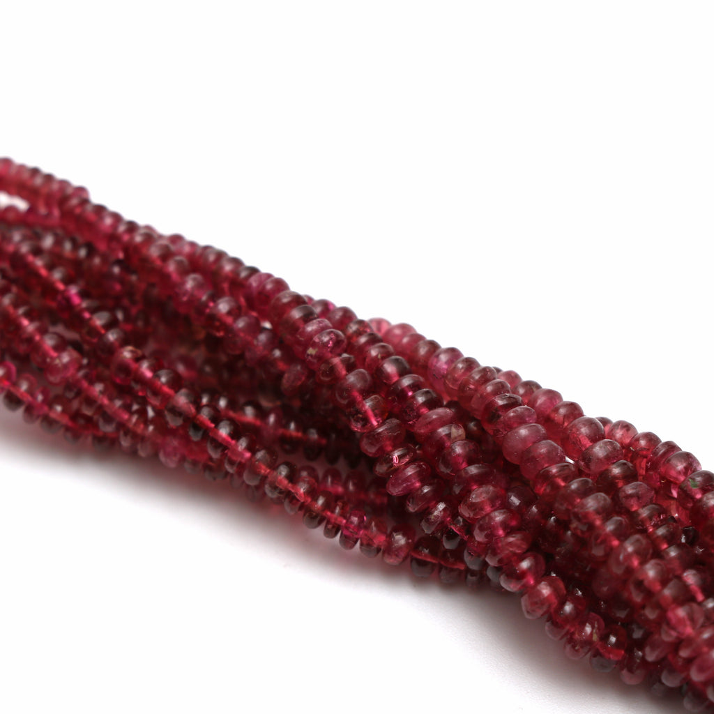 Natural Tourmaline Smooth Rondelle Beads, 3 mm to 6.5 mm, Tourmaline Jewelry Handmade Gift for Women, Price Per Strand - National Facets, Gemstone Manufacturer, Natural Gemstones, Gemstone Beads, Gemstone Carvings