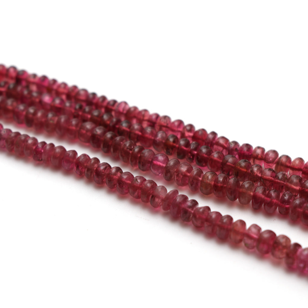 Natural Tourmaline Smooth Rondelle Beads, 3 mm to 6.5 mm, Tourmaline Jewelry Handmade Gift for Women, Price Per Strand - National Facets, Gemstone Manufacturer, Natural Gemstones, Gemstone Beads, Gemstone Carvings