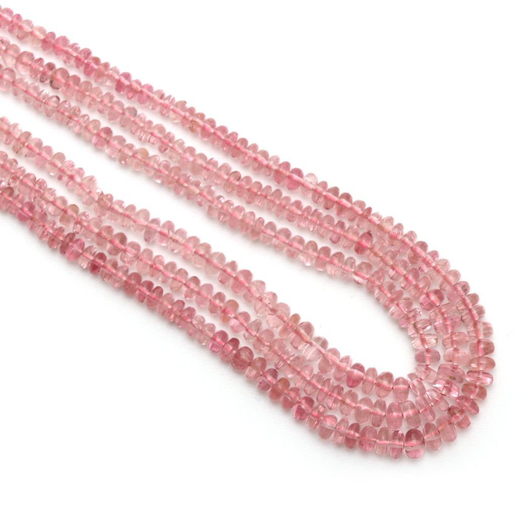 Natural Tourmaline Smooth Rondelle Beads, 3 mm to 5 mm, Tourmaline Jewelry Handmade Gift for Women, Price Per Strand - National Facets, Gemstone Manufacturer, Natural Gemstones, Gemstone Beads, Gemstone Carvings