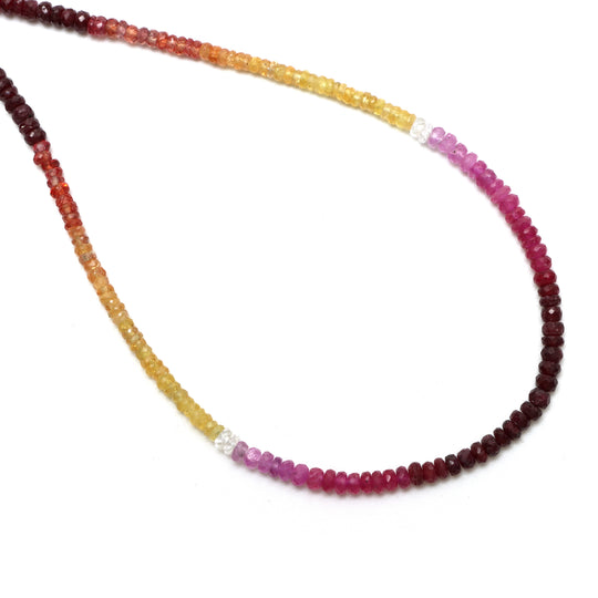 Multi Sapphire Faceted Rondelle Beads, 3 mm to 4 mm, Multi Sapphire Jewelry Making Beads, 18 Inches Full Strand, Price Per Strand