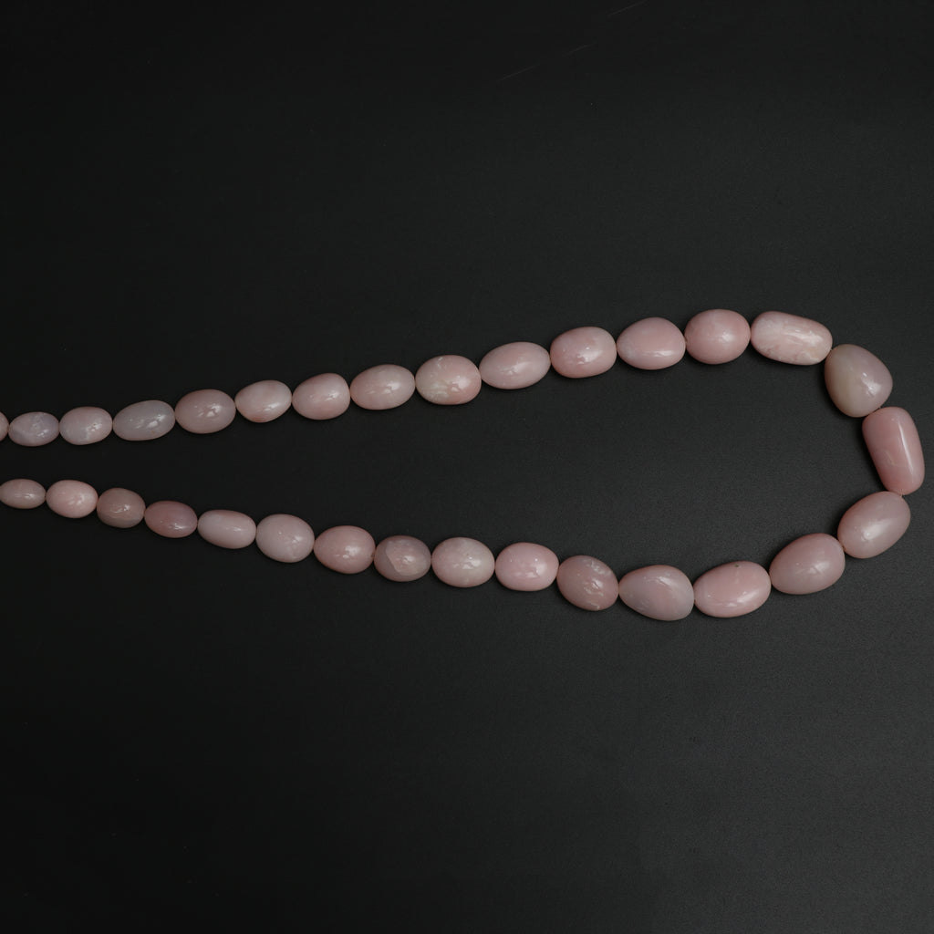 Pink Opal Smooth Tumble Beads, 8.5x11.5 mm to 13x23 mm, Pink Opal Jewelry Handmade Gift for Women, 21 Inches, Price Per Strand - National Facets, Gemstone Manufacturer, Natural Gemstones, Gemstone Beads, Gemstone Carvings