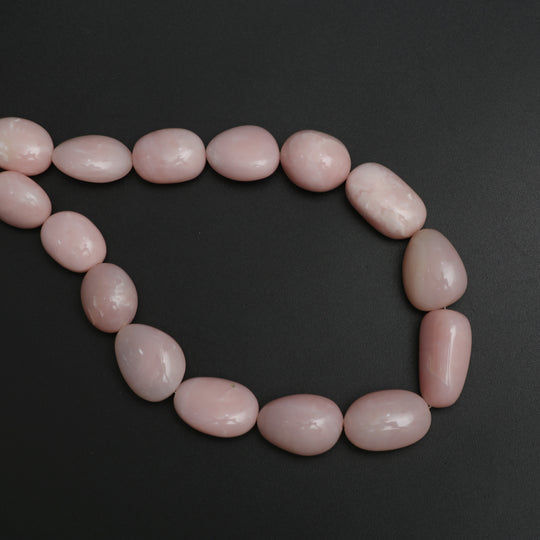 Pink Opal Smooth Tumble Beads, 8.5x11.5 mm to 13x23 mm, Pink Opal Beads, Plain Opal Tumble, 21 Inches Full Strand, Price Per Strand