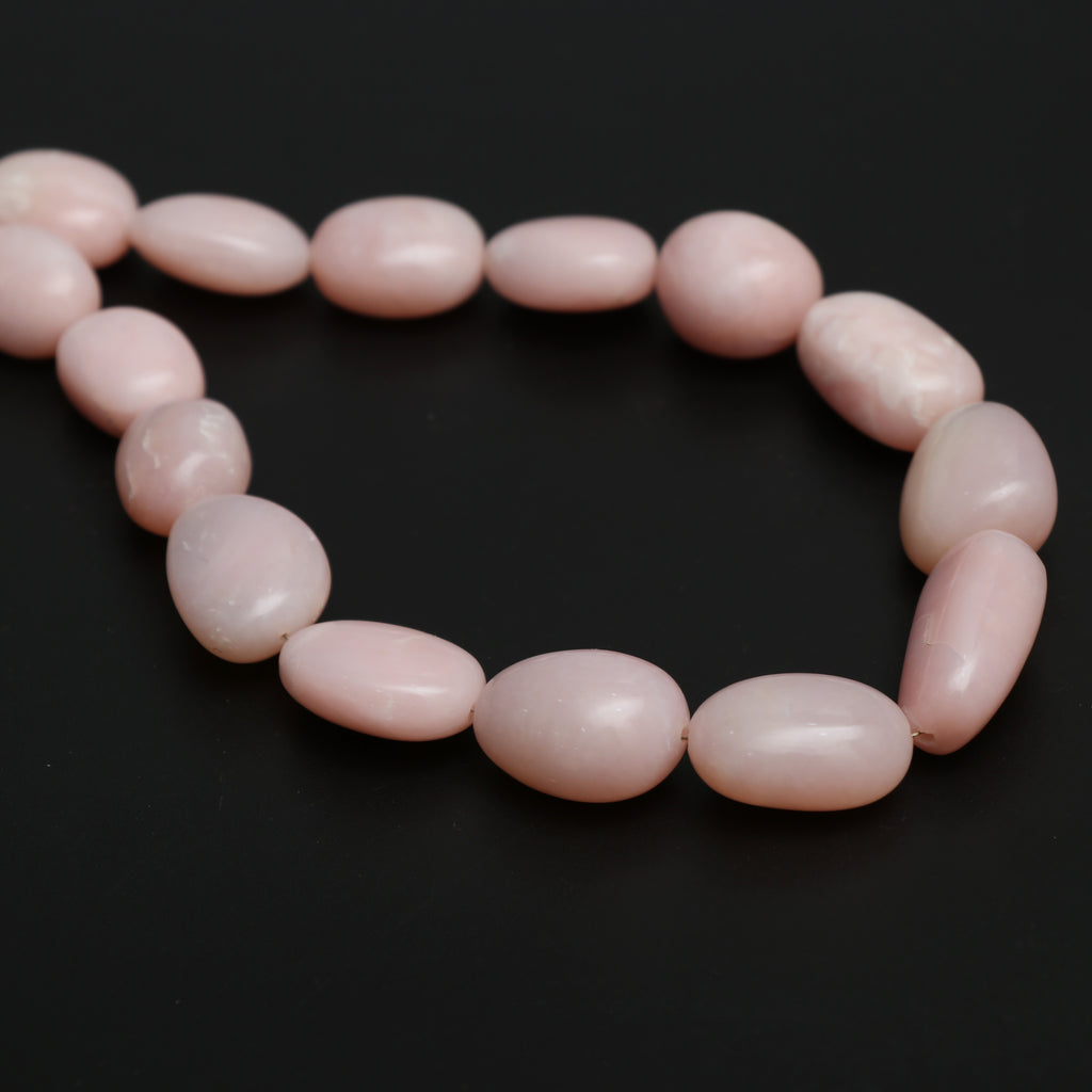 Pink Opal Smooth Tumble Beads, 8.5x11.5 mm to 13x23 mm, Pink Opal Jewelry Handmade Gift for Women, 21 Inches, Price Per Strand - National Facets, Gemstone Manufacturer, Natural Gemstones, Gemstone Beads, Gemstone Carvings