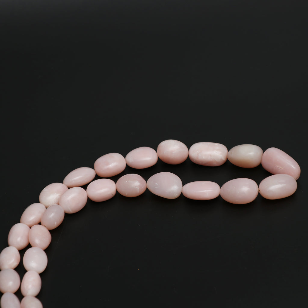 Pink Opal Smooth Tumble Beads, 8.5x11.5 mm to 13x23 mm, Pink Opal Jewelry Handmade Gift for Women, 21 Inches, Price Per Strand - National Facets, Gemstone Manufacturer, Natural Gemstones, Gemstone Beads, Gemstone Carvings