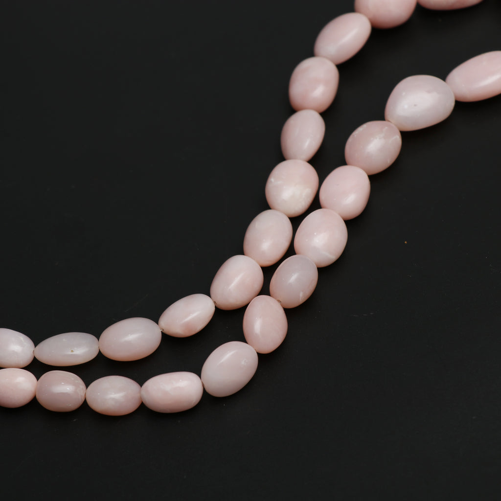 Pink Opal Smooth Tumble Beads, 8.5x11.5 mm to 13x23 mm, Pink Opal Jewelry Handmade Gift for Women, 21 Inches, Price Per Strand - National Facets, Gemstone Manufacturer, Natural Gemstones, Gemstone Beads, Gemstone Carvings