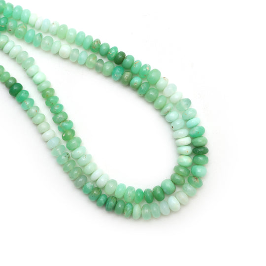 Mint Chrysoprase Smooth Rondelle Beads, 3.5 mm To 6 mm, Mint Chrysoprase Jewelry Making Beads, 18 Inches Full Strand, Price Per Strand