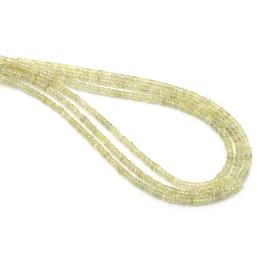 サファイア ファセット ロンデル ビーズ、2 mm ～ 3 mm、サファイア ジュエリー メイキング ビーズ、17 インチ フル ストランド、1 ストランドあたりの価格