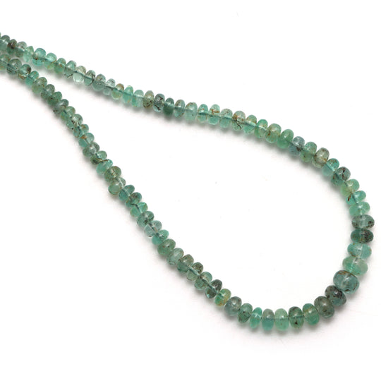 Emerald Smooth Rondelle Beads, 2 mm To 6 mm, Emerald Jewelry Making Beads, 18 Inches Full Strand, Price Per Strand