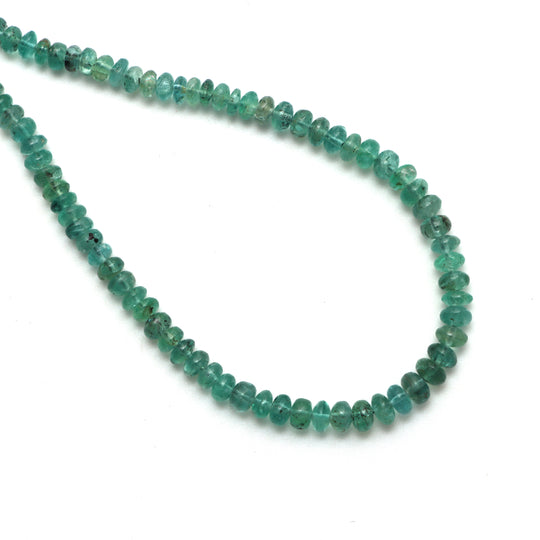 Emerald Smooth Rondelle Beads, 4 mm To 5 mm, Emerald Jewelry Making Beads, 16 Inches Full Strand, Price Per Strand