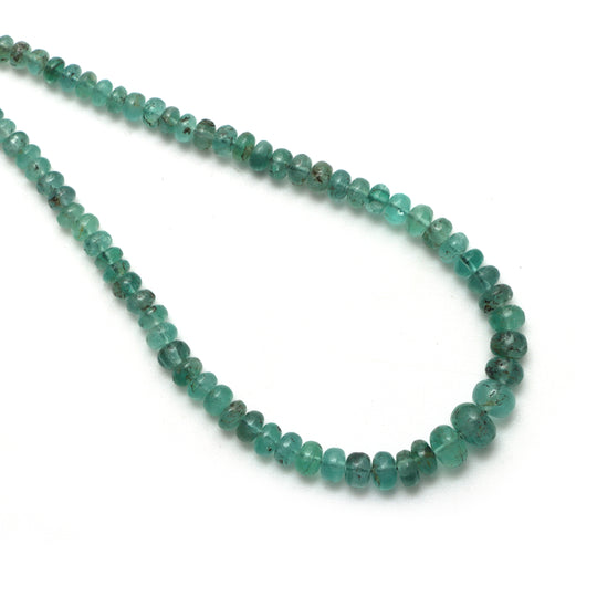 Emerald Smooth Rondelle Beads, 3 mm To 7 mm, Emerald Jewelry Making Beads, 18 Inches Full Strand, Price Per Strand
