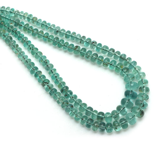 Emerald Smooth Rondelle Beads, 2 mm To 6 mm, Emerald Jewelry Making Beads, 18 Inches Full Strand, Price Per Strand