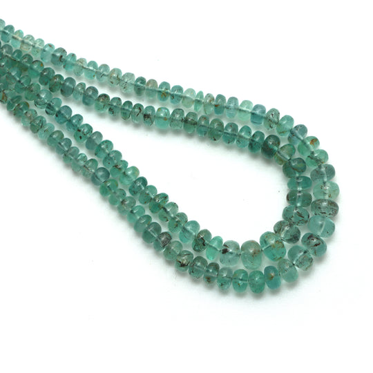Emerald Smooth Rondelle Beads, 3 mm To 6 mm, Emerald Jewelry Making Beads, 18.5 Inches Full Strand, Price Per Strand