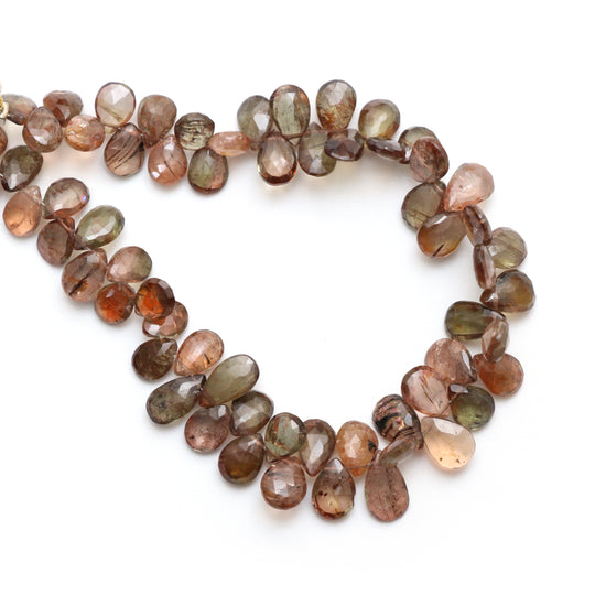 Andalusite Faceted Pear Beads, 6x8 mm to 6x9 mm, Andalusite Jewelry Making Gemstone, 8 Inches Full Strand, Price Per Strand