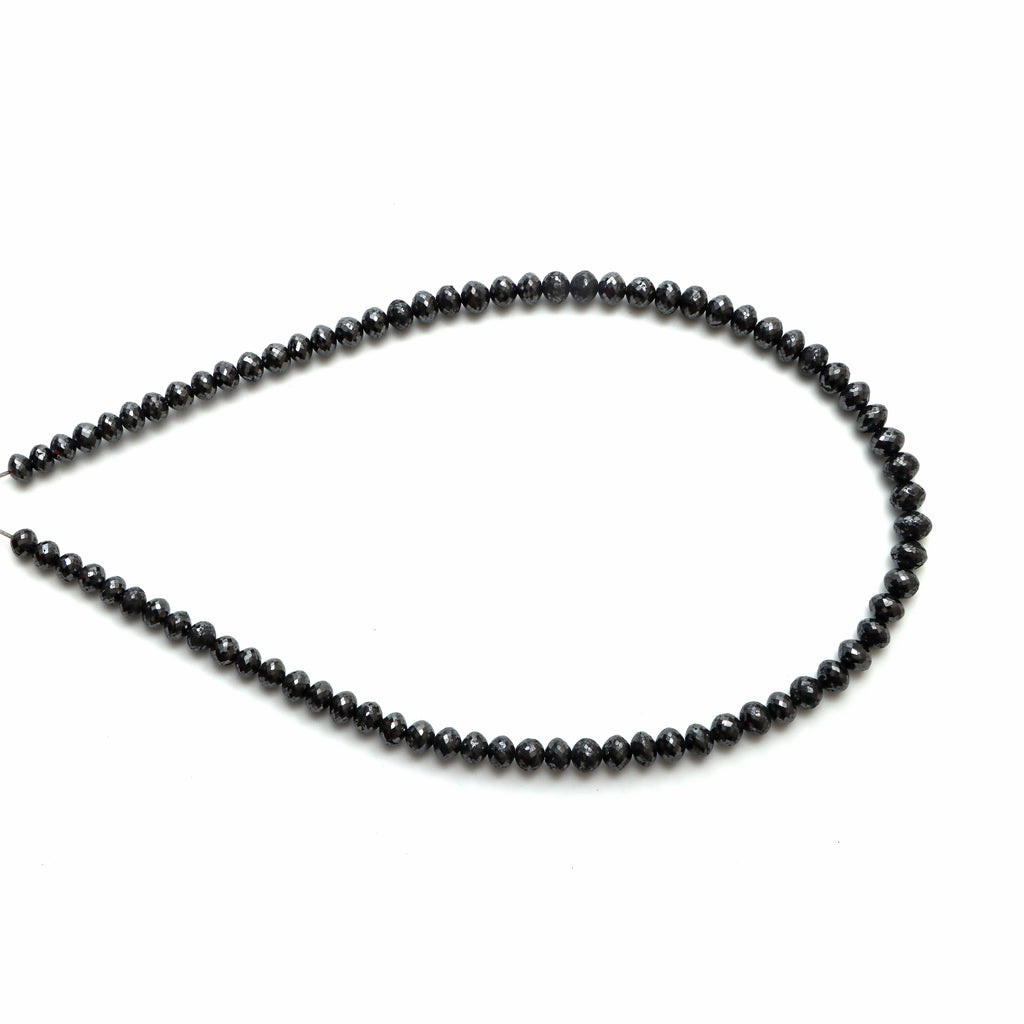 Black Diamond Faceted Rondelle Beads