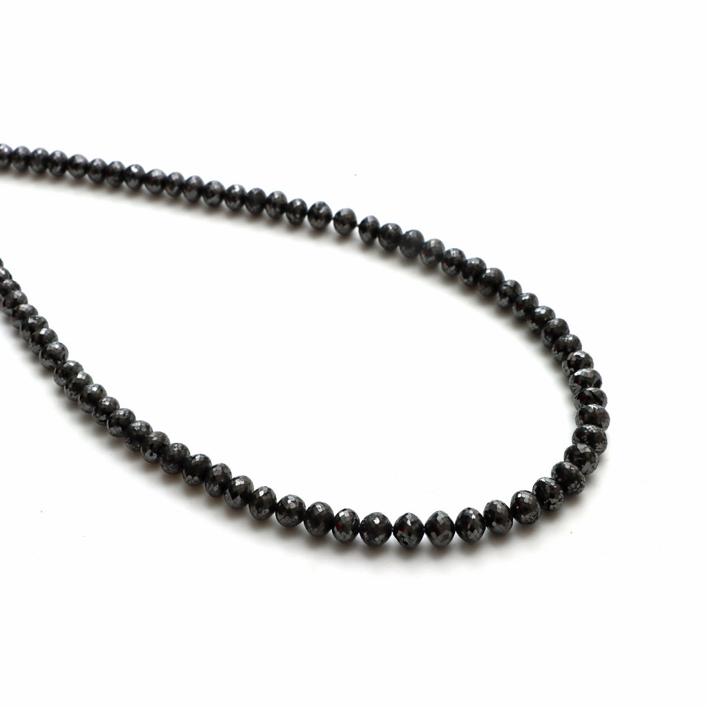 Black Diamond Faceted Rondelle Beads