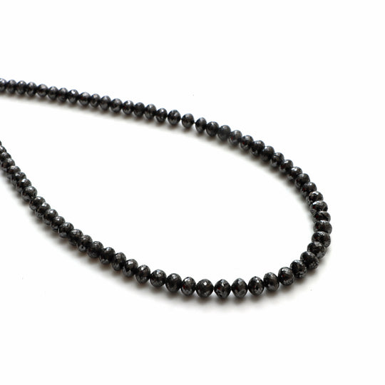 Black Diamond Faceted Rondelle Beads, 7.5 mm To 9.5 mm, Black Diamond Jewelry Making Beads, 20.5 Inches Full Strand, Price Per Strand