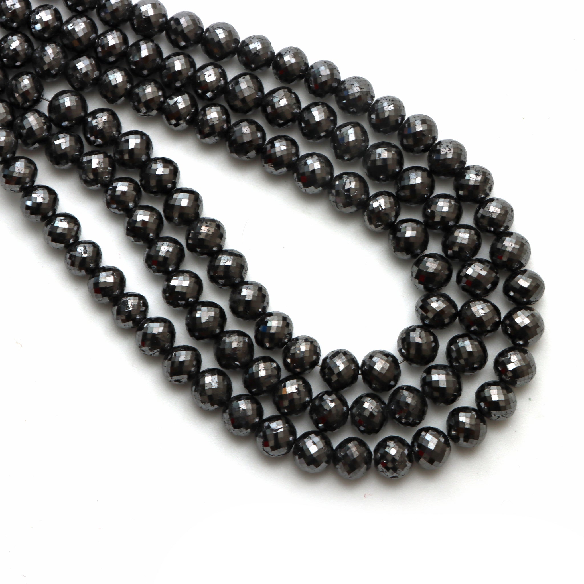 Black Diamond Faceted Rondelle Beads, mm To mm, Black