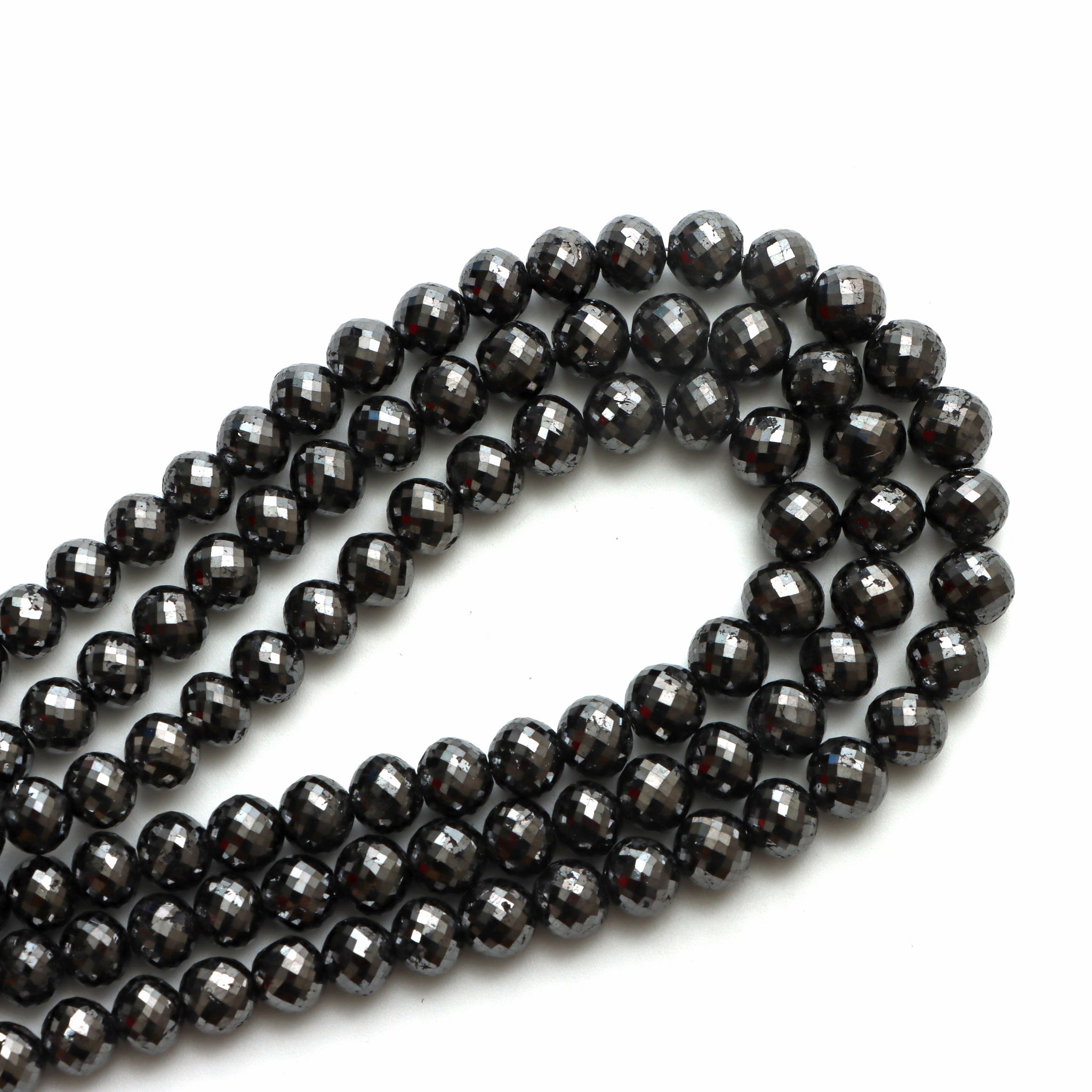 Black Diamond Faceted Rondelle Beads, mm To mm, Black