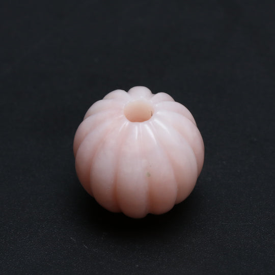 Natural Pink Opal Carving Rondelle Drilled Loose Gemstone, 20 mm, Pink Opal Carving, Pink Opal Balls Jewelry Making Gemstone, 1 Piece
