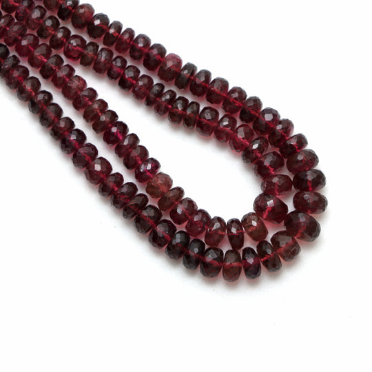 ルベライト トルマリン ファセット ロンデル ビーズ、4 mm ～ 6 mm、トルマリン ジュエリー メイキング ビーズ、15 インチ フル ストランド、1 ストランドあたりの価格