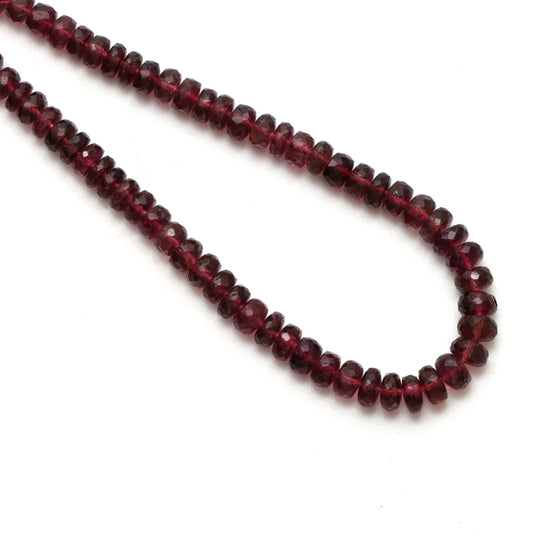 ルベライト トルマリン ファセット ロンデル ビーズ、4 mm ～ 5 mm、トルマリン ジュエリー メイキング ビーズ、14 インチ フル ストランド、1 ストランドあたりの価格