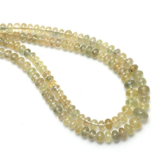 サファイア スムース ロンデル ビーズ、4 mm ～ 7 mm、サファイア ジュエリー メイキング ビーズ、18 インチ フル ストランド、1 ストランドあたりの価格