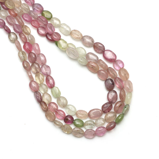 Multi Sapphire Smooth Tumble Beads, 4.5x6 mm To 5.5x7 mm, Multi Sapphire Jewelry Making Beads, 18 Inches Full Strand, Price Per Strand