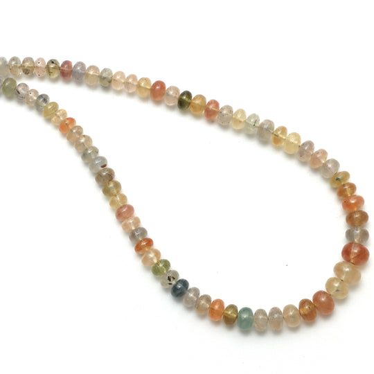 Multi Sapphire Smooth Rondelle Beads, 4.5 mm To 8 mm, Multi Sapphire Jewelry Making Beads, 18 Inches Full Strand, Price Per Strand