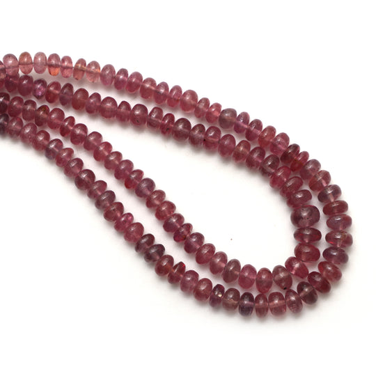 Natural Ruby Smooth Rondelle Beads, 4 mm To 6.5 mm, Ruby Jewelry Making Beads, 18 Inches Full Strand, Price Per Strand