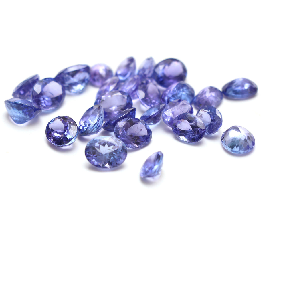 Natural Tanzanite Faceted Oval Loose Gemstone, 6x8 mm to 7x9 mm, Tanzanite Jewelry Handmade Gift For Women, 26 Pieces - National Facets, Gemstone Manufacturer, Natural Gemstones, Gemstone Beads