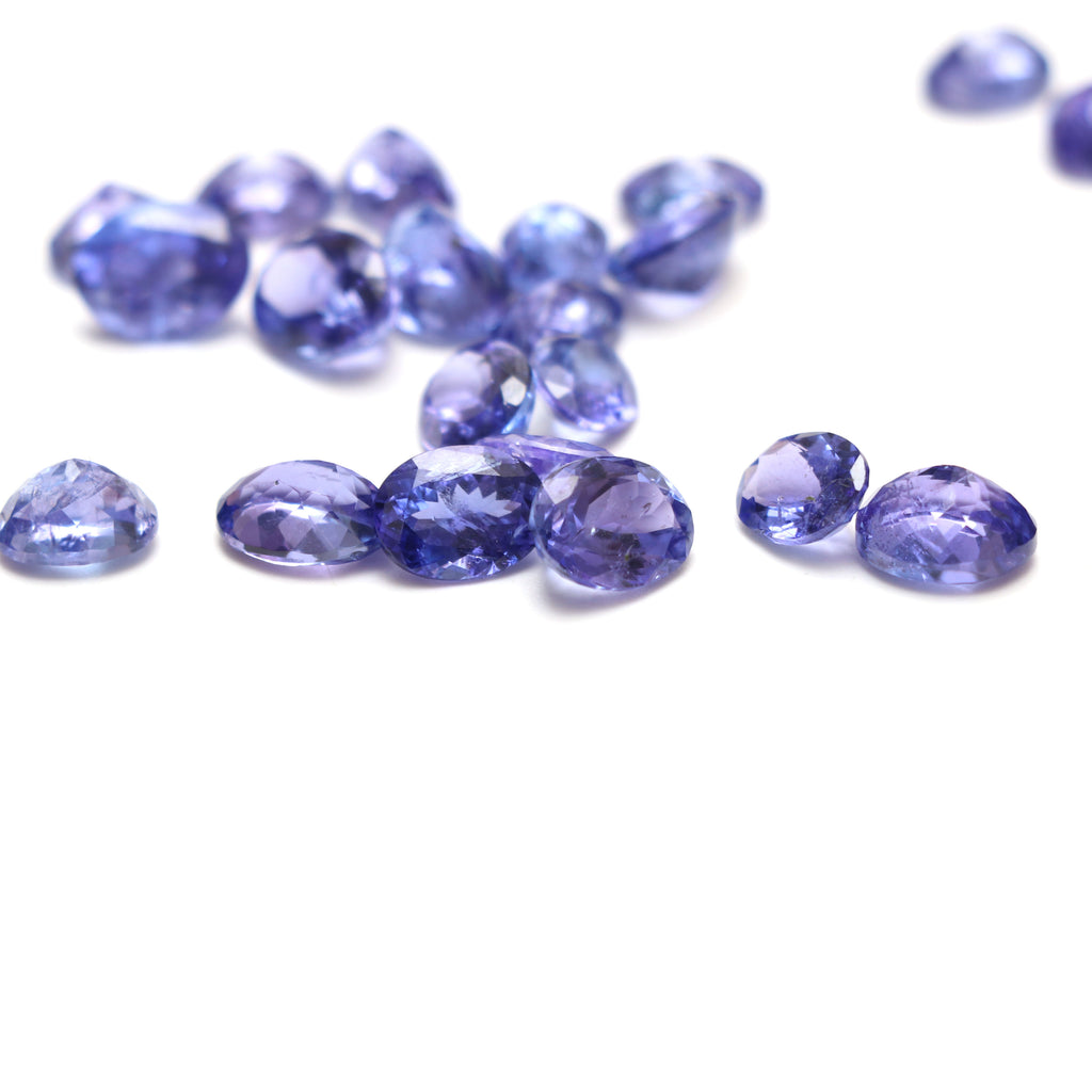 Natural Tanzanite Faceted Oval Loose Gemstone, 6x8 mm to 7x9 mm, Tanzanite Jewelry Handmade Gift For Women, 26 Pieces - National Facets, Gemstone Manufacturer, Natural Gemstones, Gemstone Beads