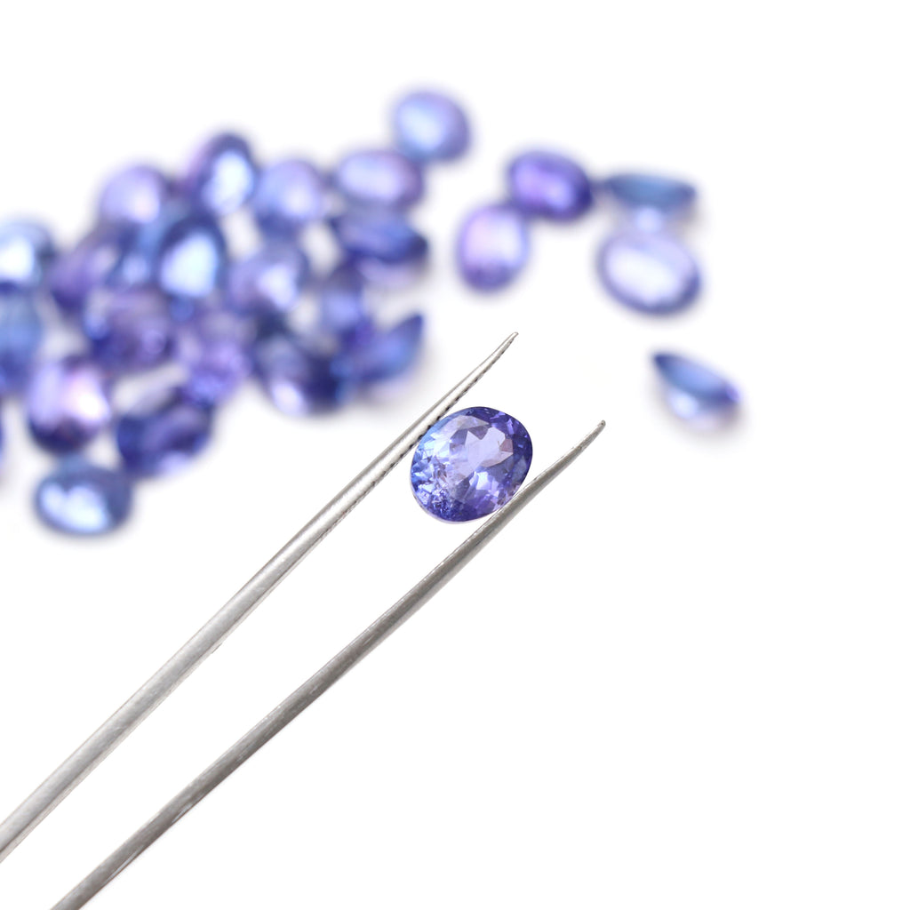 Natural Tanzanite Faceted Oval Loose Gemstone, 6x8 mm to 7x9 mm, Tanzanite Jewelry Handmade Gift For Women, 26 Pieces - National Facets, Gemstone Manufacturer, Natural Gemstones, Gemstone Beads