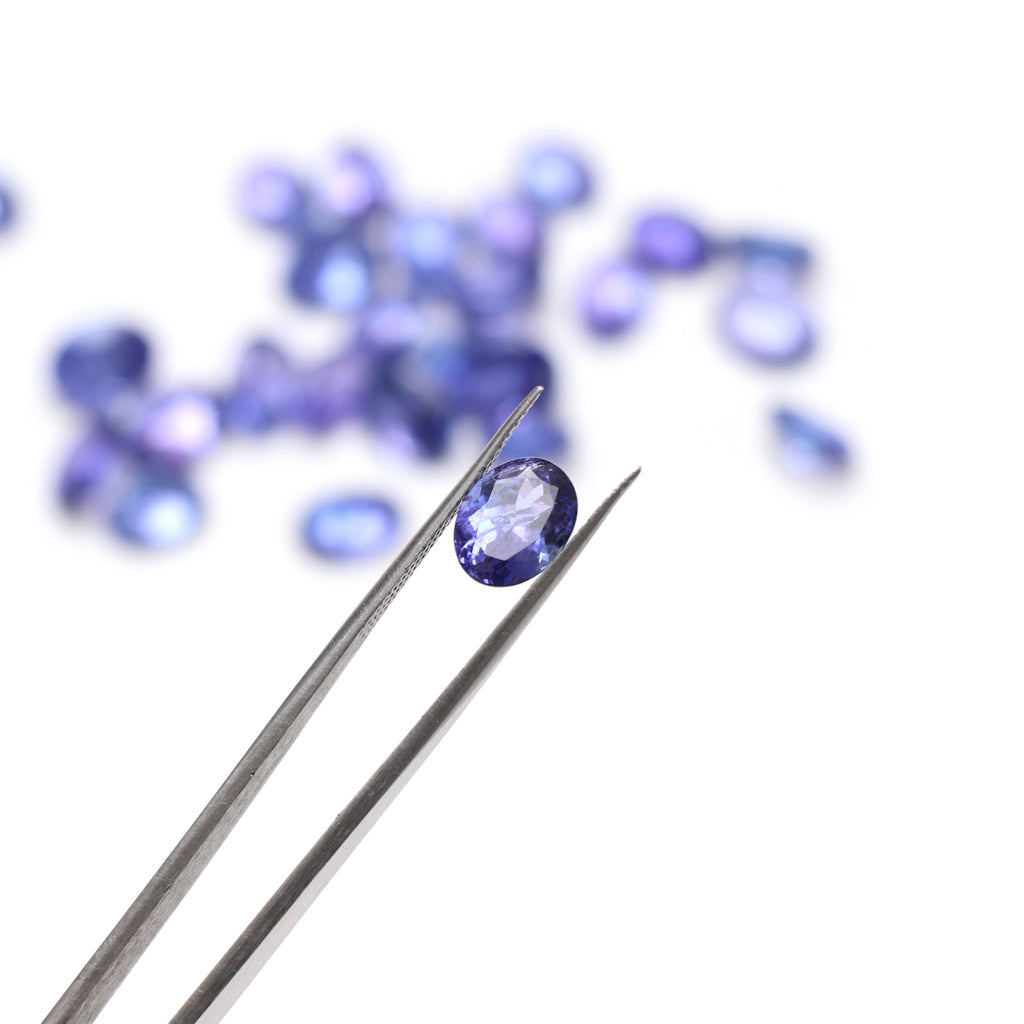 Natural Tanzanite Faceted Oval Loose Gemstone, 6x8 mm to 7x9 mm, Tanzanite Jewelry Handmade Gift For Women, 26 Pieces - National Facets, Gemstone Manufacturer, Natural Gemstones, Gemstone Beads