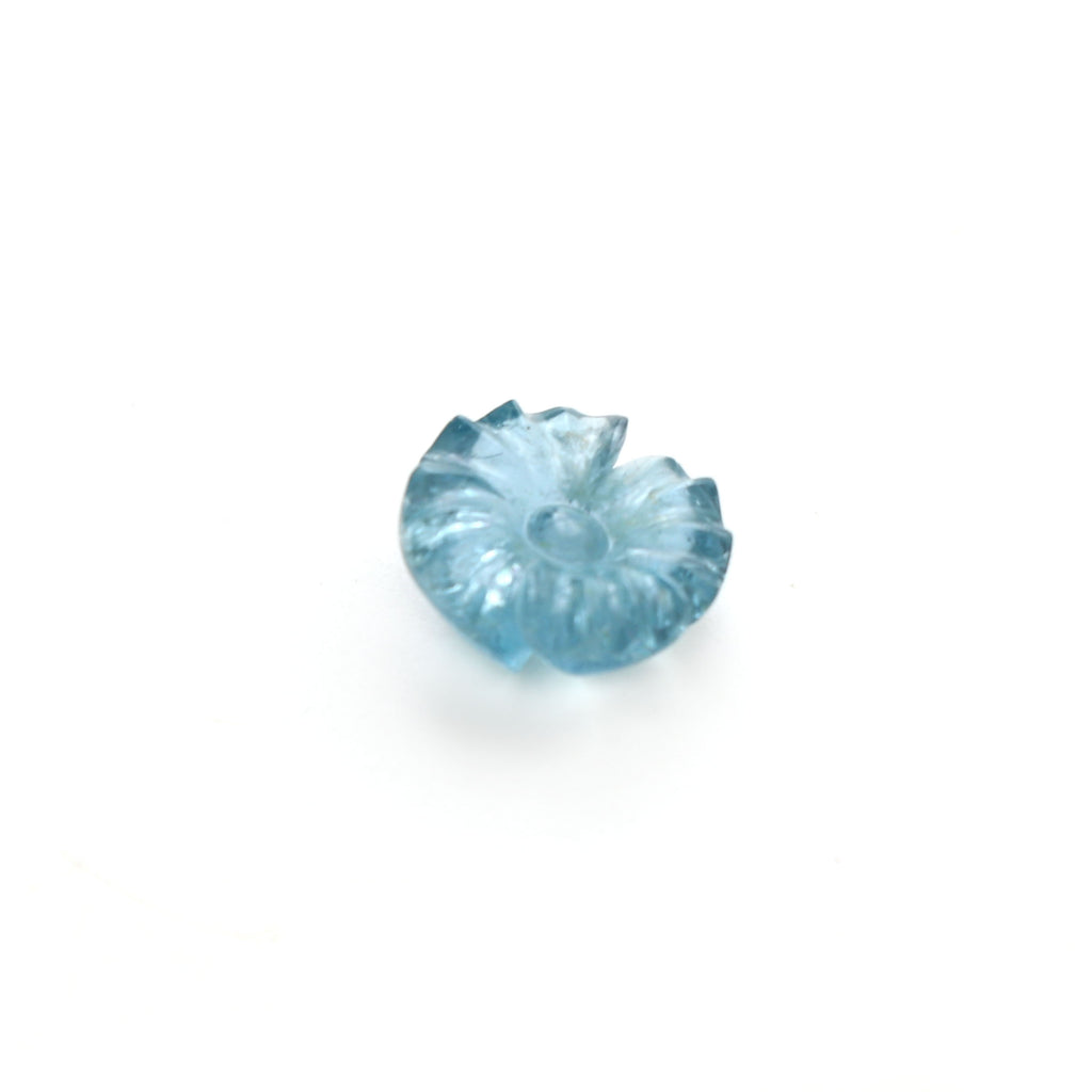 Natural Aquamarine Flower Carving Loose Gemstone, 13x13mm, Aquamarine Jewelry Handmade Gift for Women, 1 Piece - National Facets, Gemstone Manufacturer, Natural Gemstones, Gemstone Beads