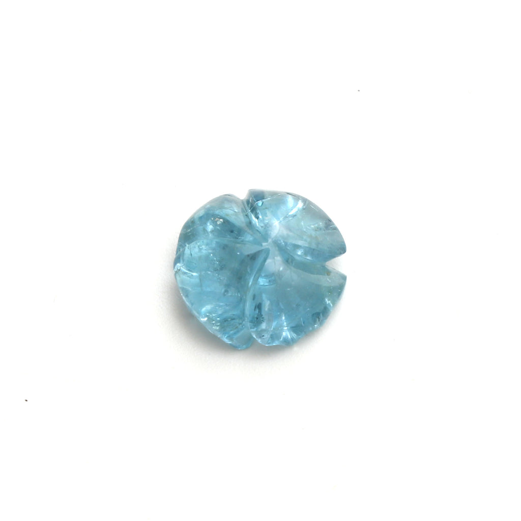 Natural Aquamarine Flower Carving Loose Gemstone, 13x13mm, Aquamarine Jewelry Handmade Gift for Women, 1 Piece - National Facets, Gemstone Manufacturer, Natural Gemstones, Gemstone Beads