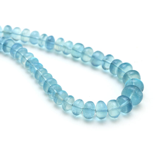 Aquamarine Smooth Rondelle Beads, 6.5 mm To 12 mm, Aquamarine Jewelry Making Beads, 20 Inches Full Strand, Price Per Strand