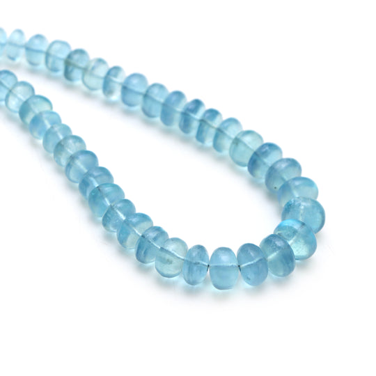Aquamarine Smooth Rondelle Beads, 6.5 mm To 11 mm, Aquamarine Jewelry Making Beads, 20 Inches Full Strand, Price Per Strand