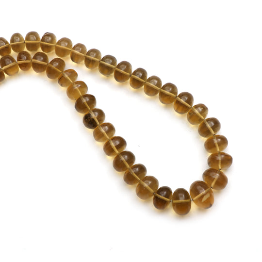 Lemon Quartz Smooth Rondelle Beads, 10 mm to 16.5 mm, Quartz Jewelry Making Beads, 20 Inches Full Strand, Price Per Strand