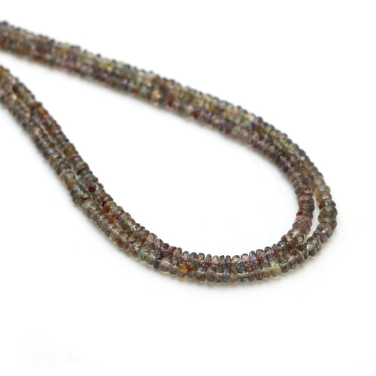Sapphire Faceted Rondelle Beads, 2 mm To 3.5 mm, Sapphire Jewelry Making Beads, 18 Inches Full Strand, Price Per Strand