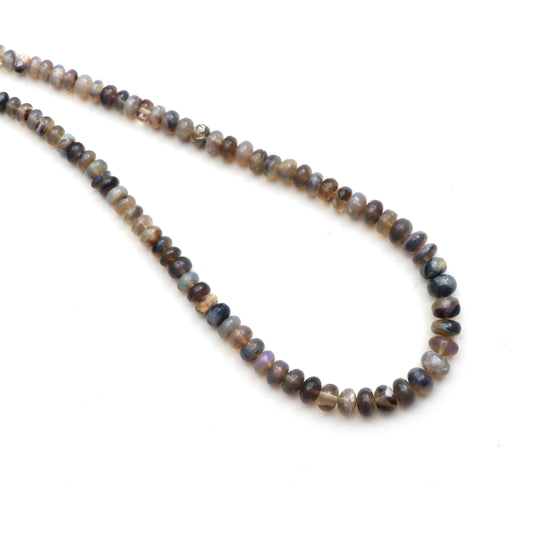 Australian Opal Smooth Rondelle Beads, 3 mm to 7 mm, Opal Jewelry Making Beads, 18 Inches Full Strand, Price Per Strand