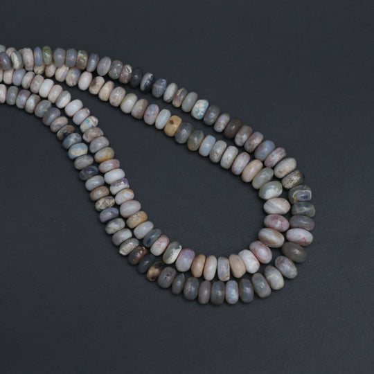 Australian Opal Smooth Rondelle Beads, 5 mm to 8 mm, Opal Jewelry Making Beads, 18 Inches Full Strand, Price Per Strand