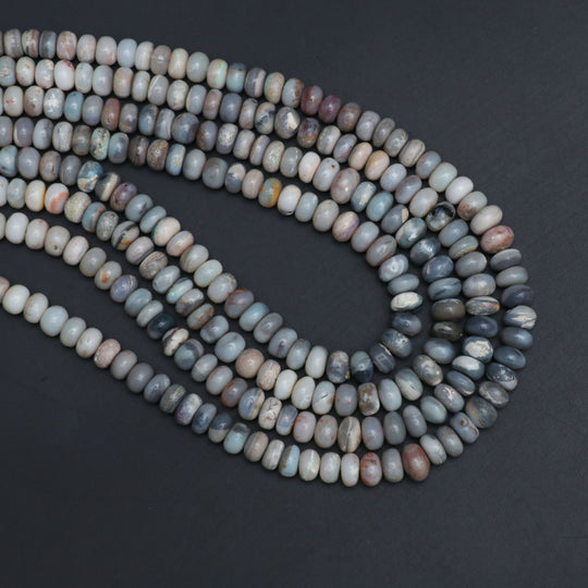 Australian Opal Smooth Rondelle Beads, 4.5 mm to 7 mm, Opal Jewelry Making Beads, 18 Inches Full Strand, Price Per Strand