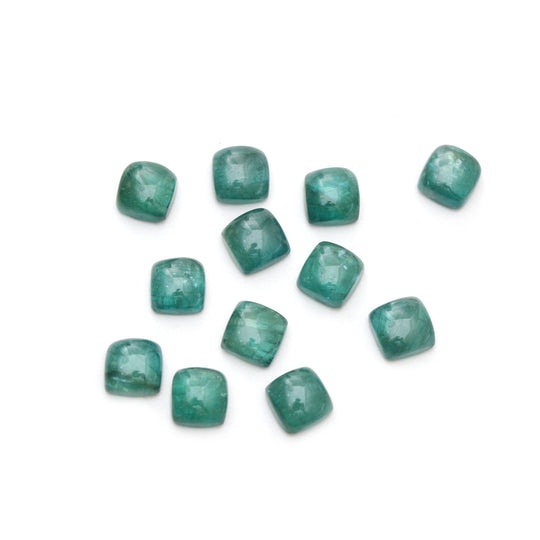 Natural Grandidierite Smooth Cushion Cabochon Loose Gemstone, 8x8 mm, Grandidierite Jewelry Making Gemstone, Set Of 12 Pieces