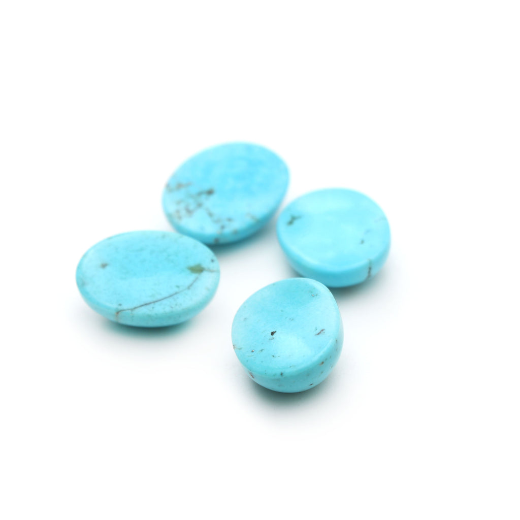 Natural Turquoise Smooth Oval Cabochon Loose Gemstone, 15x20 mm, Turquoise Oval Handmade Jewelry Gift For Her, Set of 4 Pieces - National Facets, Gemstone Manufacturer, Natural Gemstones, Gemstone Beads