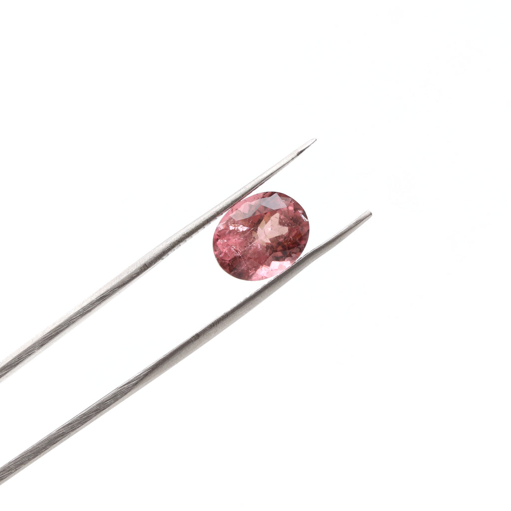 Natural Rubelite Faceted Oval Loose Gemstone, 8x10 mm, Rubelite Jewelry Handmade Gift For Women, 1 Piece - National Facets, Gemstone Manufacturer, Natural Gemstones, Gemstone Beads